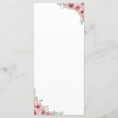 Bruiloft Hart Script Floral Dank u plaats kaart (Achterkant)