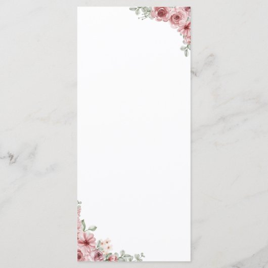 Bruiloft Hart Script Floral Dank u plaats kaart (Achterkant)