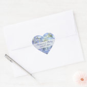 Bruiloft Hart Sticker in Lichtblauw Hydrangeas (Envelop)