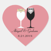 Bruiloft Hart Stickers (Voorkant)