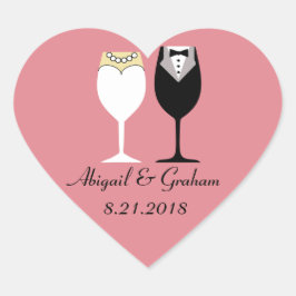 Bruiloft Hart Stickers