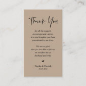 Bruiloft hartelijk dank, Lichtbruin Kraft Informatiekaartje (Voorkant)