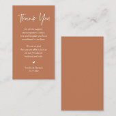 Bruiloft hartelijk dank, Modern Classy Copper Informatiekaartje (Voorkant / Achterkant)