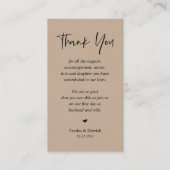 Bruiloft hartelijk dank, Rustieke Brown Kraft Informatiekaartje (Voorkant)