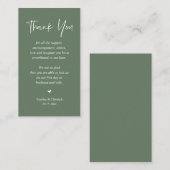 Bruiloft hartelijk dank, Rustieke Sage Groen Informatiekaartje (Voorkant / Achterkant)