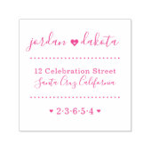 Bruiloft harten aangepaste namen script retour adr  zelfinktende stempel (Design)