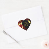 Bruiloft harten gouden ringen hart sticker (Envelop)