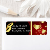 Bruiloft harten gouden ringen set etiket (Insitu)