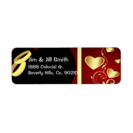 Bruiloft harten gouden ringen set etiket