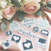 Bruiloft hashtag stickers om gasten aan te moedige (Voorkant)