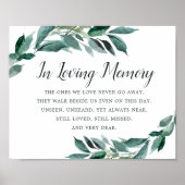 Bruiloft Herdenkingsbord met Weelderig Loof Poster (Voorkant)