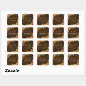 Bruiloft Herfst Bladeren Bruidsfeest Vierkante Sticker (Vel)
