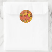 Bruiloft herfst bladeren herfst kleuren Sinaasappe Ronde Sticker (Tas)
