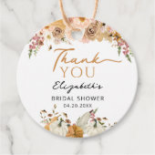 Bruiloft Herfst Bloemige Pompoen Bruiloft Dank Je Bedankjes Labels (Voorkant)