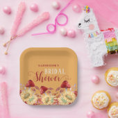 Bruiloft Herfst Bruiloft Zonnebloemen Paddenstoel Papieren Bordje (Feest)