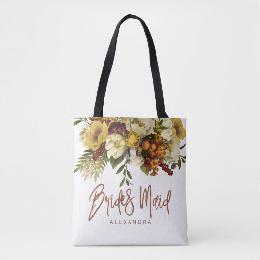 Bruiloft herfst herfst bloemen en bladeren bruidsm tote bag (Voorkant)