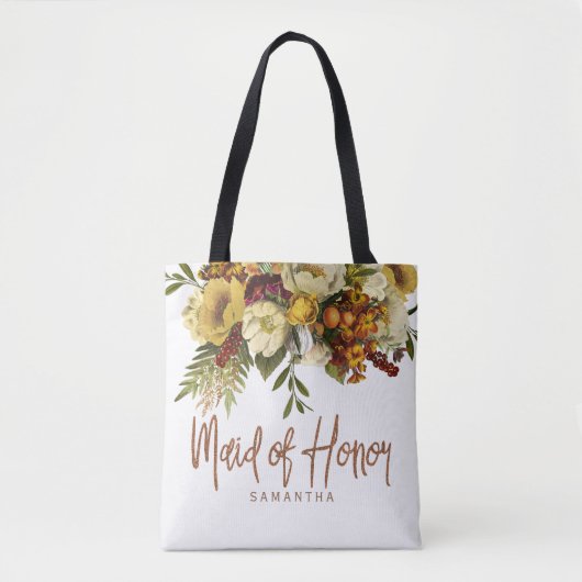 Bruiloft herfst herfst rustieke bloemenmeid van ee tote bag (Voorkant)