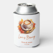 Bruiloft Herfst Liefde Brouwt Bruidsmeisje Feest  Blikjeskoeler (Blikje Achterkant)