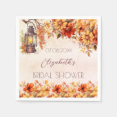 Bruiloft herfst oranje bloemen roestige lamp servet (Voorkant)