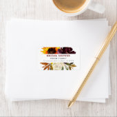 Bruiloft "Herfstbloemen" Uitnodiging Retouradres Etiket (Insitu)