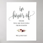 Bruiloft Herinnering Tafelkaart met kalligrafie Poster (Voorkant)