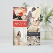 Bruiloft herinneringen" gepersonaliseerd dank u bedankkaart (Staand voorkant)