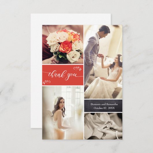 Bruiloft herinneringen" gepersonaliseerd dank u bedankkaart (Voorkant / Achterkant)