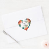 💗 bruiloft Hibiscus Serenade Paradise Hart Sticker (Envelop)