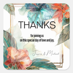 💗 bruiloft Hibiscus Serenade Paradise Vierkante Sticker