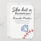 Bruiloft Home Run Thema Bruidsfeest Baseball Kaart (Voorkant)