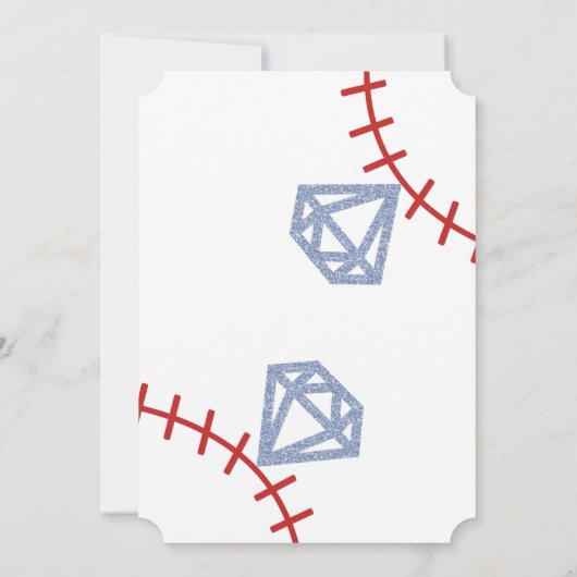 Bruiloft Home Run Thema Bruidsfeest Baseball Kaart (Achterkant)