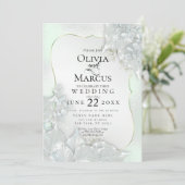 BRUILOFT | Honeydew Green Pearl Shimmer Kaart (Staand voorkant)