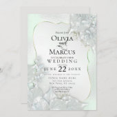 BRUILOFT | Honeydew Green Pearl Shimmer Kaart (Voorkant / Achterkant)