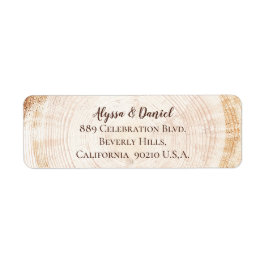 Bruiloft Hout graan boom schors ring Custom Script Etiket