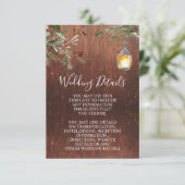 Bruiloft Hout Pine Kerstmis Details Informatiekaartje (Staand voorkant)