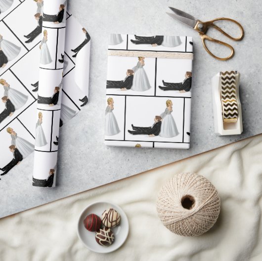 Bruiloft Humor met bruid en bruidegom Cadeaupapier (Crafts)
