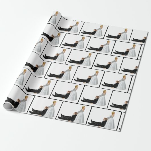 Bruiloft Humor met bruid en bruidegom Cadeaupapier (Uitgerold)