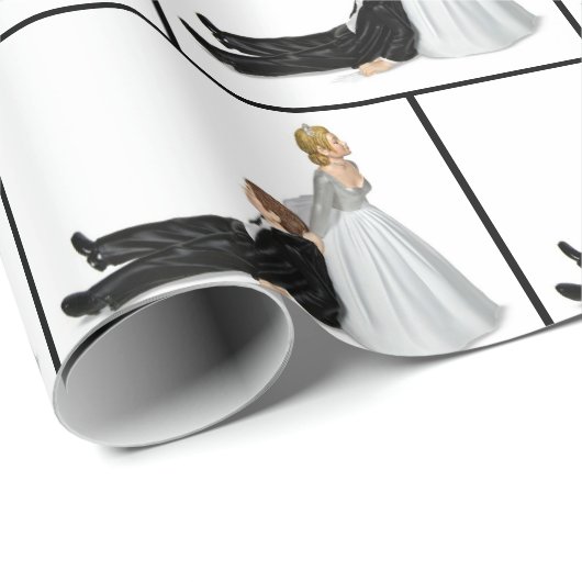 Bruiloft Humor met bruid en bruidegom Cadeaupapier (Rol Hoek)