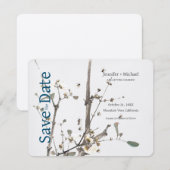 Bruiloft huwelijk kalligrafie bloemenkunst save the date (Voorkant / Achterkant)