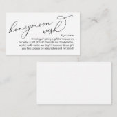 Bruiloft huwelijksreis wens, modern romantisch scr informatiekaartje (Voorkant / Achterkant)