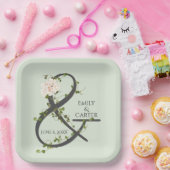 Bruiloft Hydrangea en Ivy Ampersand Papieren Bordje (Feest)