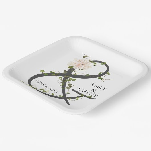 Bruiloft Hydrangea en Ivy Ampersand Papieren Bordje (Gebogen)