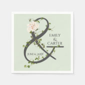 Bruiloft Hydrangea en Ivy Ampersand Servet (Voorkant)