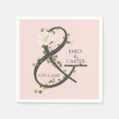 Bruiloft Hydrangea en Ivy Ampersand Servet (Voorkant)