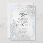 BRUILOFT | Icy Blue Pearl Shimmer Kaart (Voorkant)