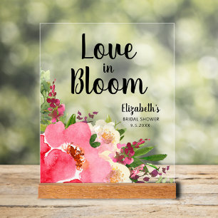 Bruiloft in bloei Roze bloemen Bruidsbruiloft Acryl Bord