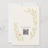 Bruiloft in bloei Wilde bloem QR-code Bruidsuitnod Kaart (Achterkant)