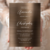 Bruiloft in bronzen geborsteld metaal schrift
