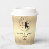 Bruiloft in Bruin Papieren Bekers (Achterkant)
