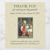 Bruiloft in Cana Katholieke bruid bruidegom Maagd Wijn Etiket (Enkel label)